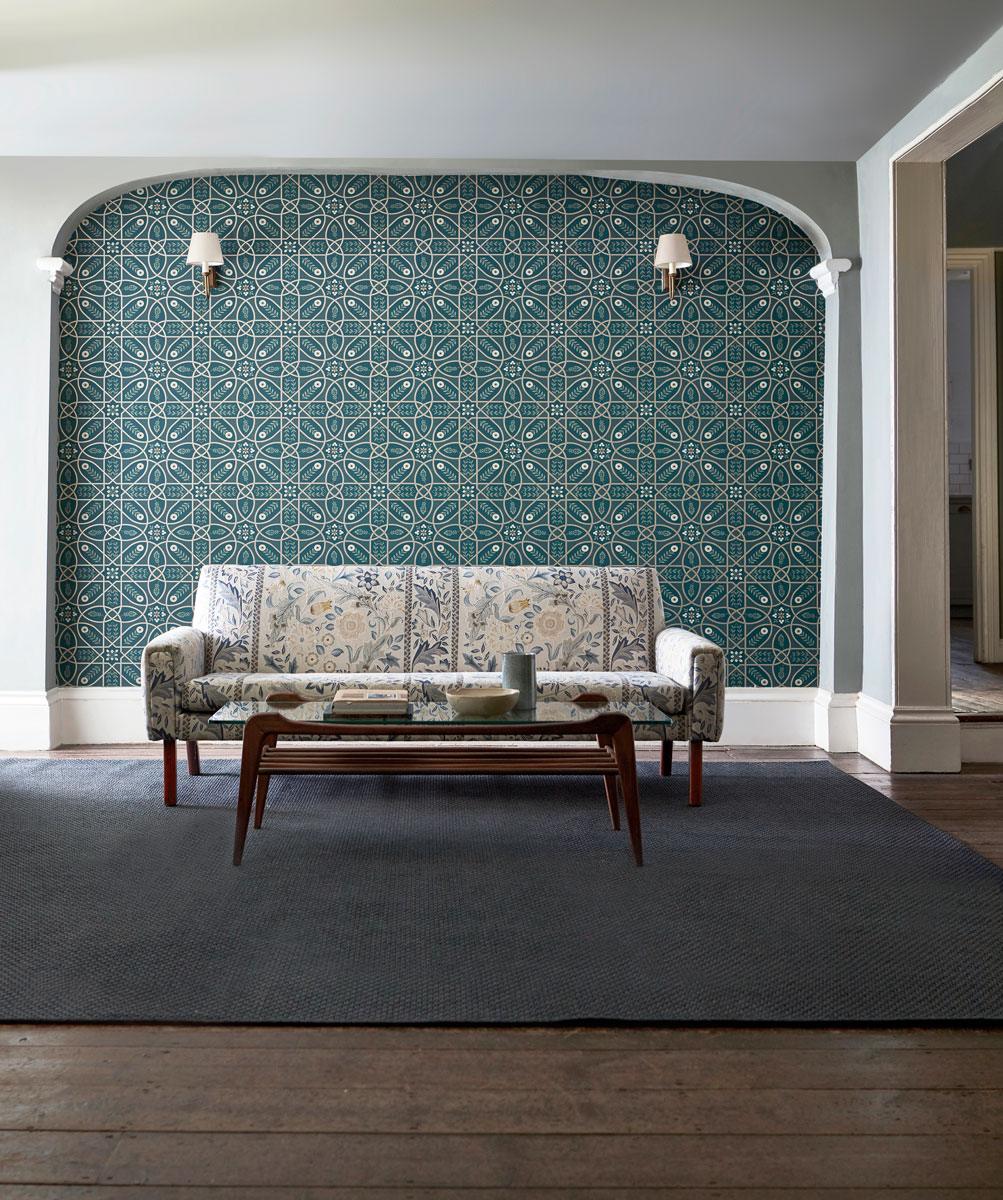Tapete Brophy Trellis - Deep Teal