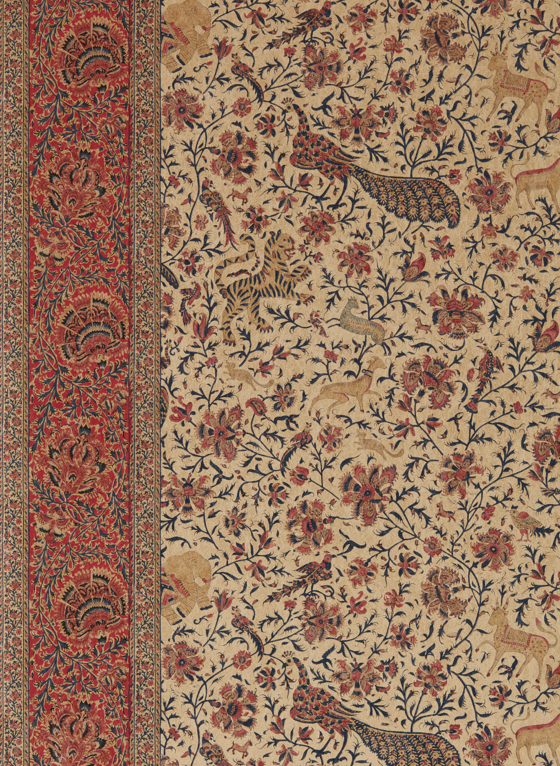 Tapete Mughal Menagerie - Indigo/ Madder