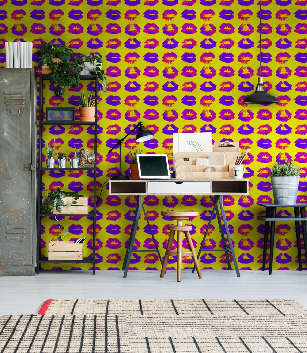 Tapete Neon Kiss - Yellow
