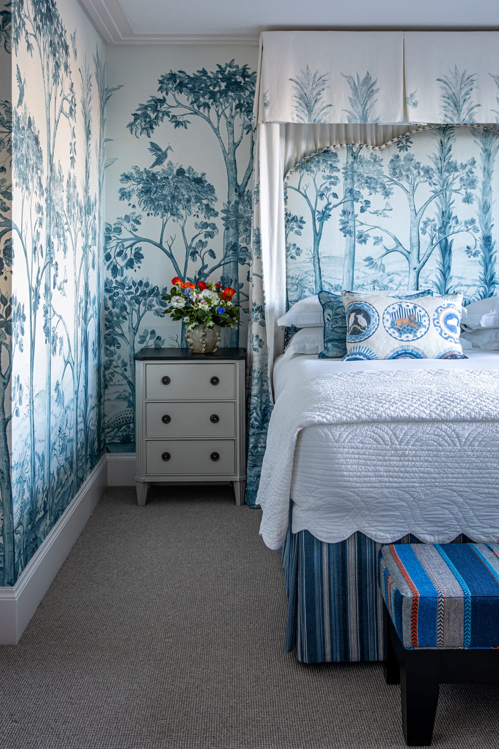 Wandbild Tall Trees - Delft Blue