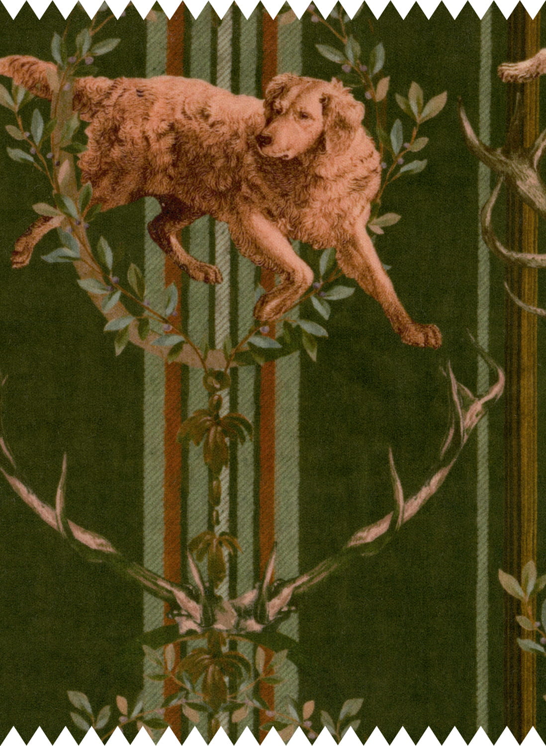 Fabric Mountain Dogs Cypress Green - Velvet