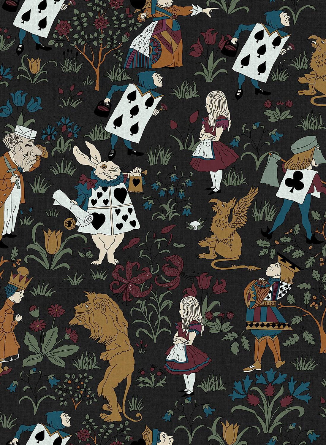 Tapete Alice in Wonderland - Noir