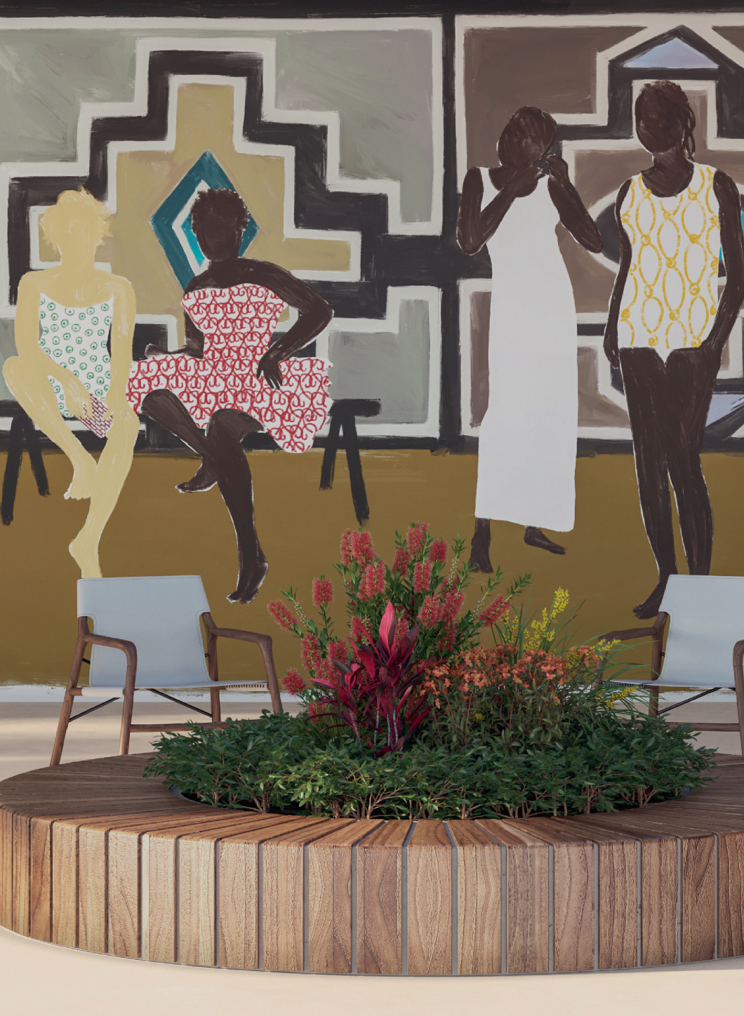 Wandbild Ndebele
