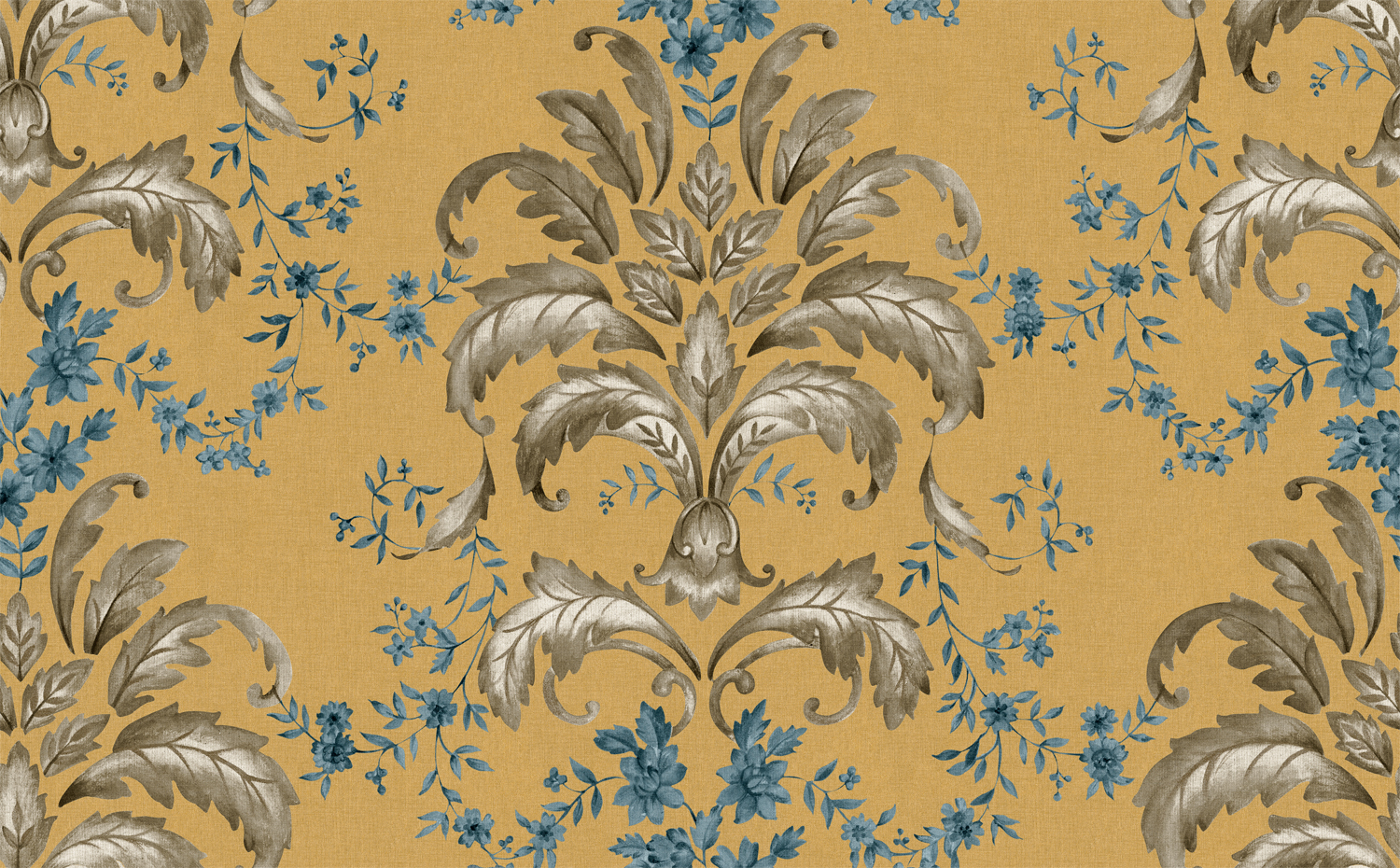 Stoff French Damask - Curry