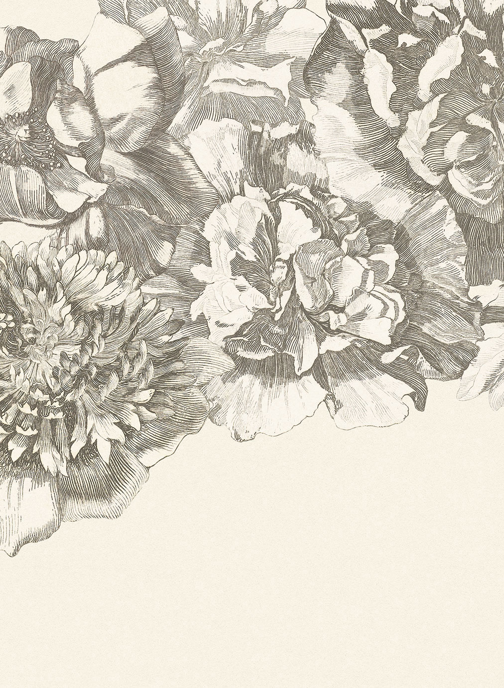 Wandbild Flower Fall - Black/ White