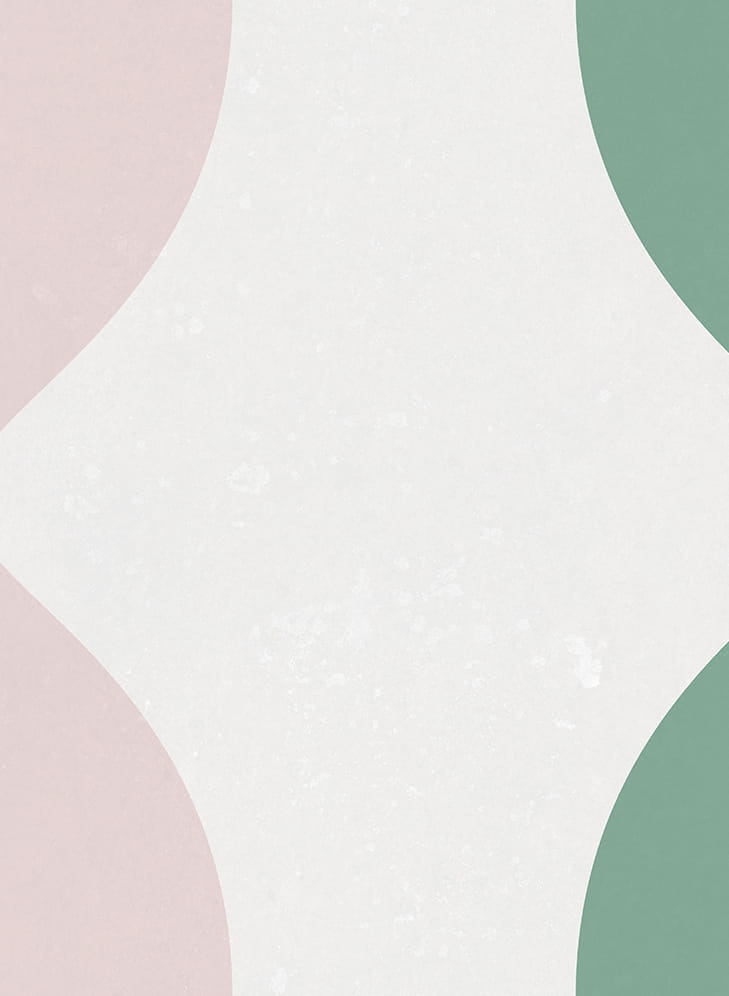Wandbild Wobbly - Green/ Pink