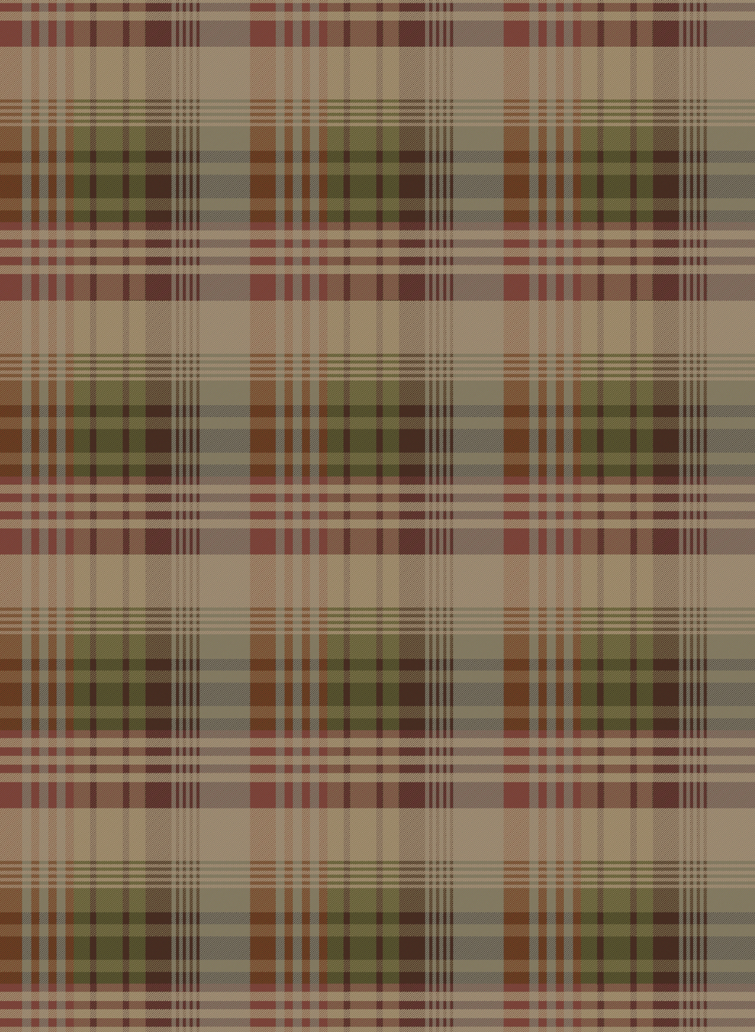 Tapete Mulberry Ancient Tartan - Red/ Plum