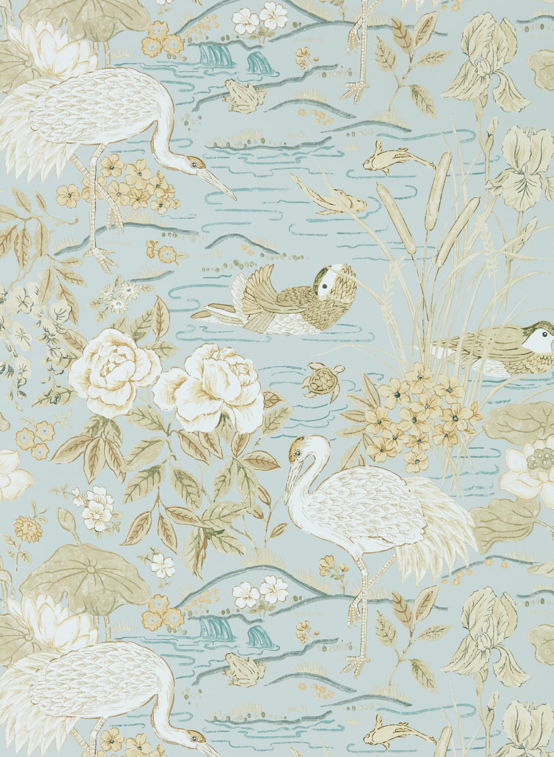 Tapete Crane and Frog - Sky/ Honey