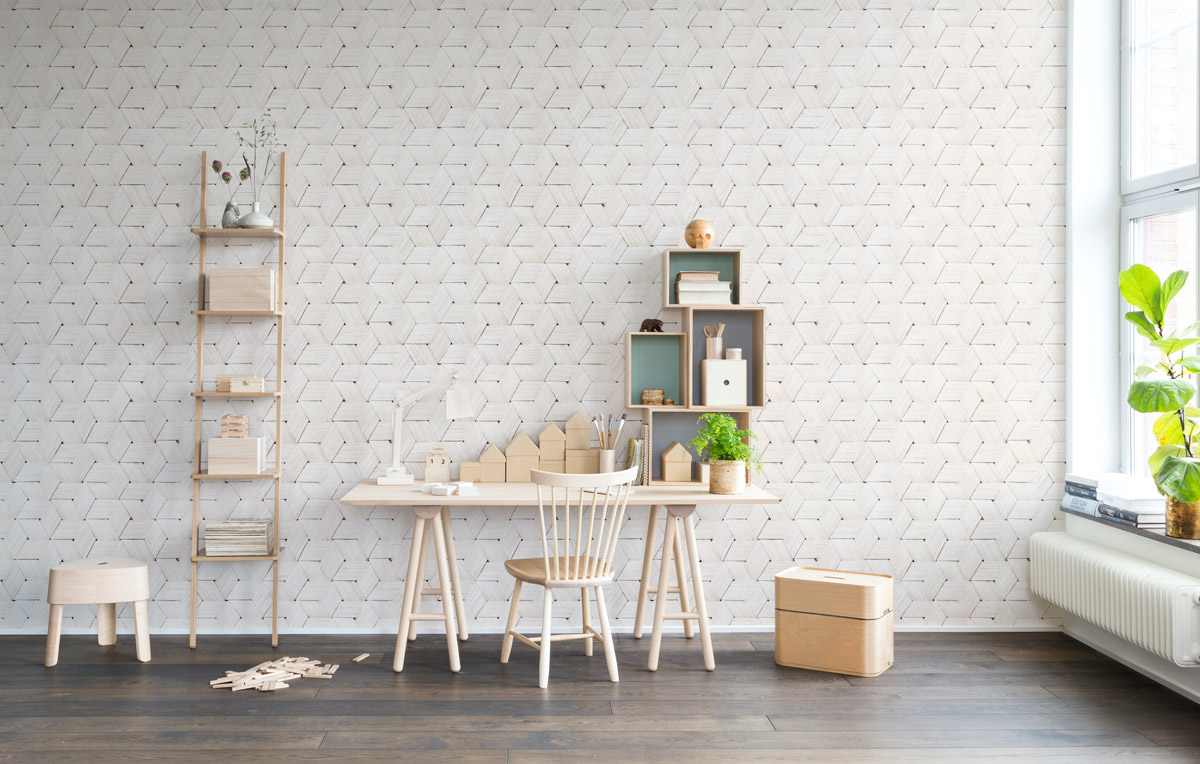 Wandbild Birch Bark Braids - White