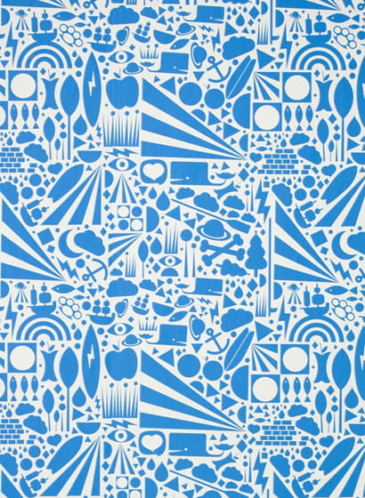 Tapete gravity - blue/ white