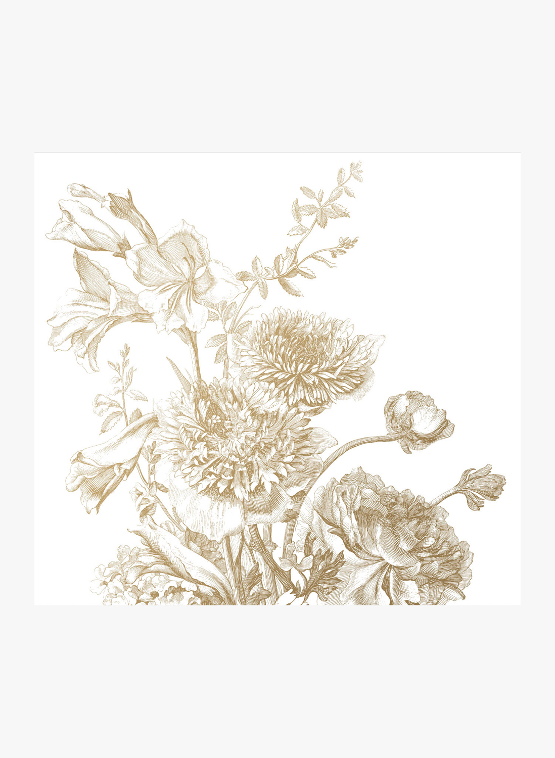 Wandbild Engraved Flowers Gold 2 - L