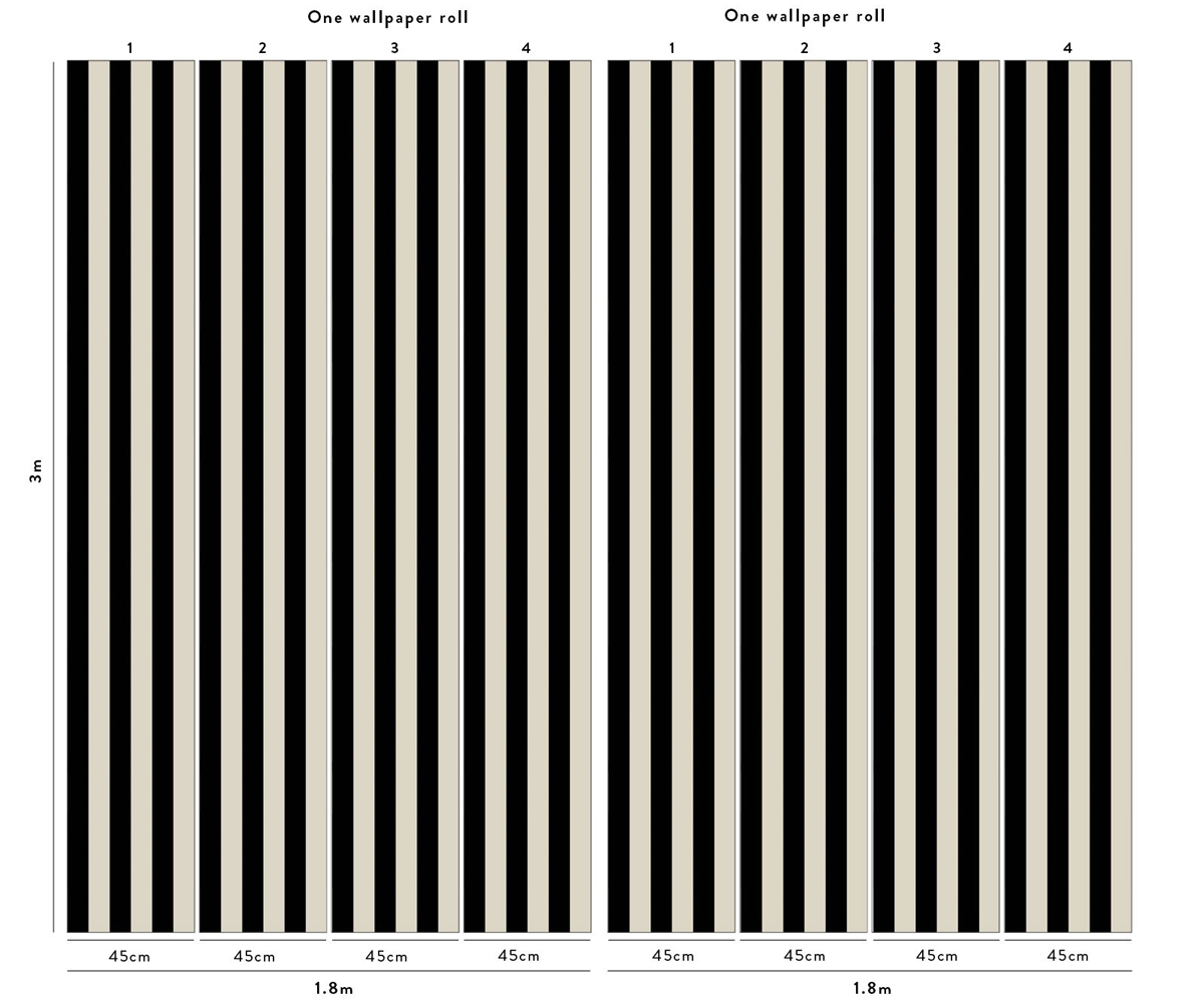 Wandbild Mono Stripe - Off-Black & Oyster