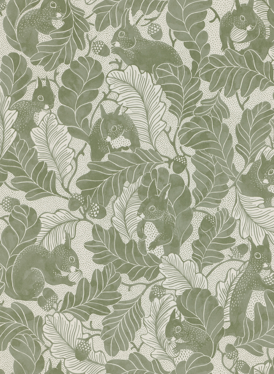 Tapete Oak Tree Tails - Olive
