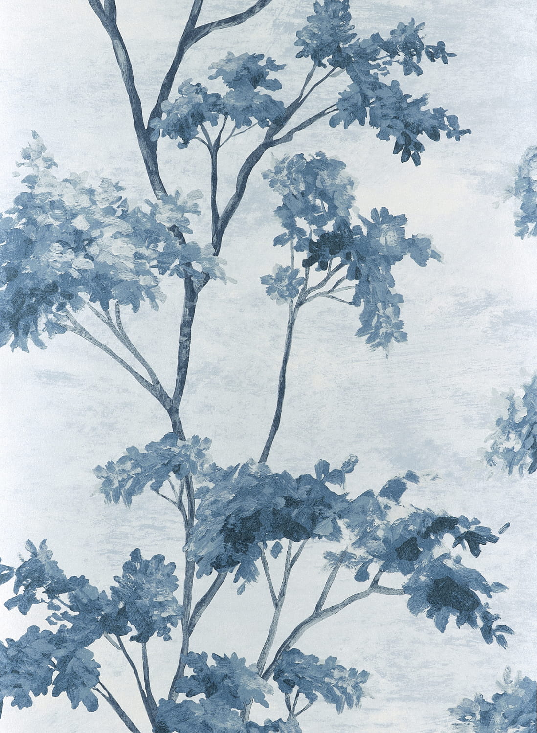 Tapete Dalton - Blue and White on Pearl