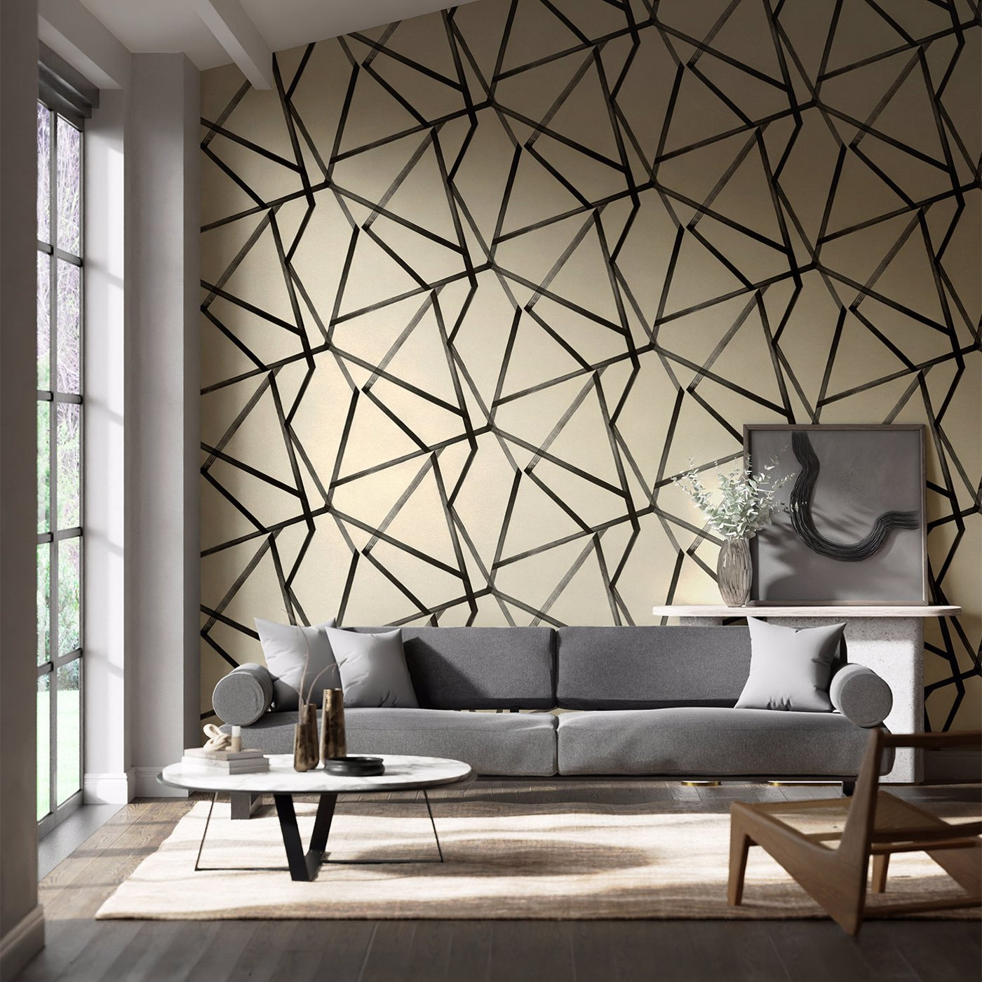 Tapete Sumi - Linen/ Onyx