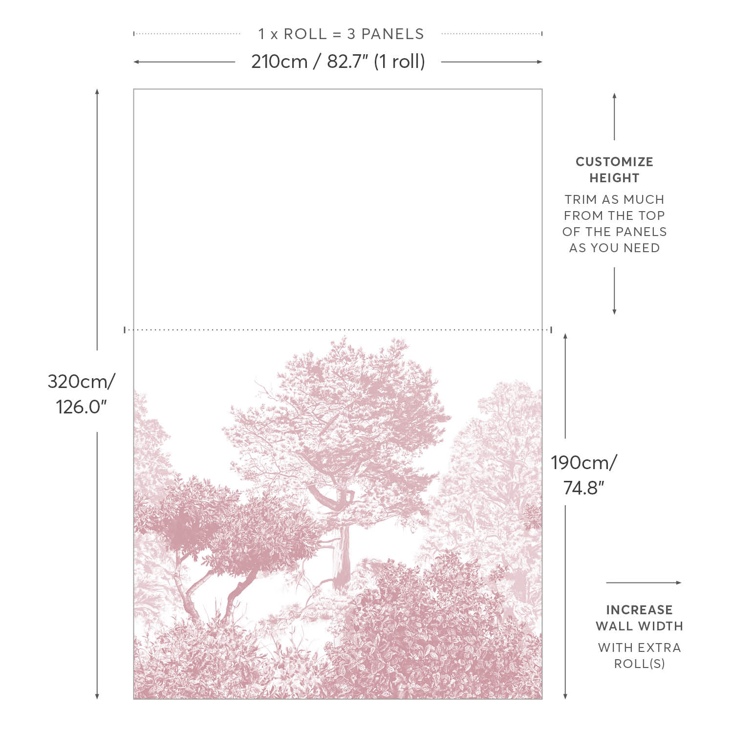 Wandbild Hua Trees - Burgundy