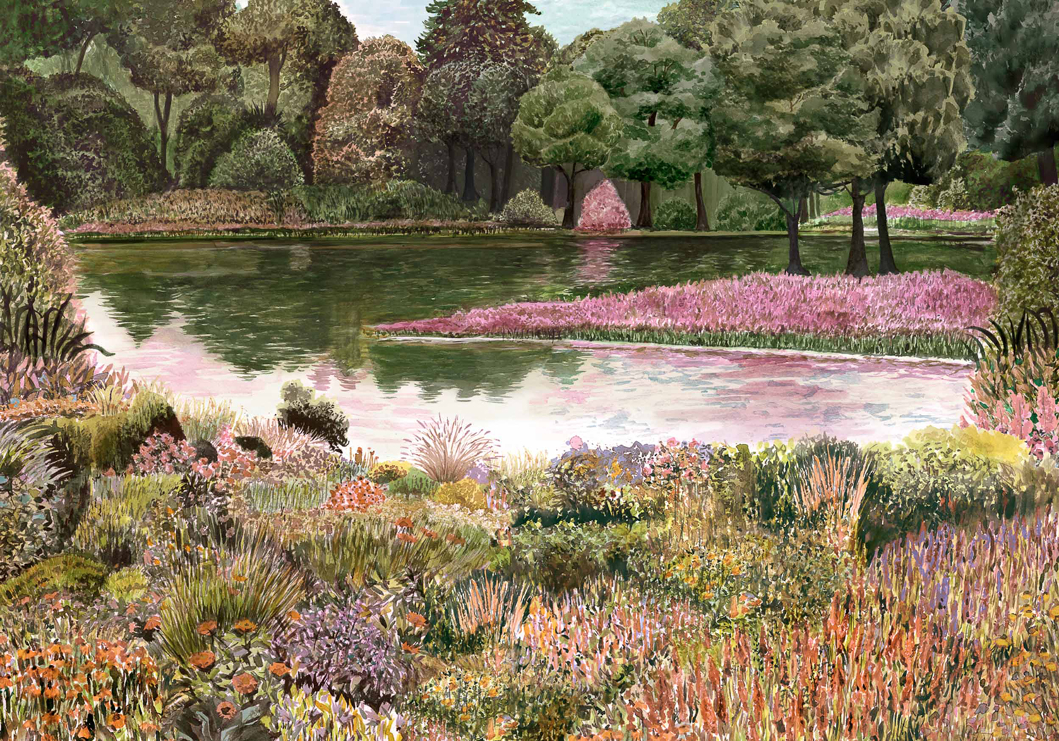 Wandbild Jardin del Espejo - Otono