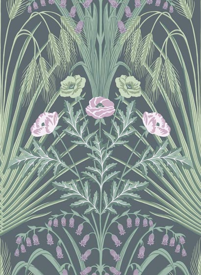 Tapete Bluebell - Green and Charcoal