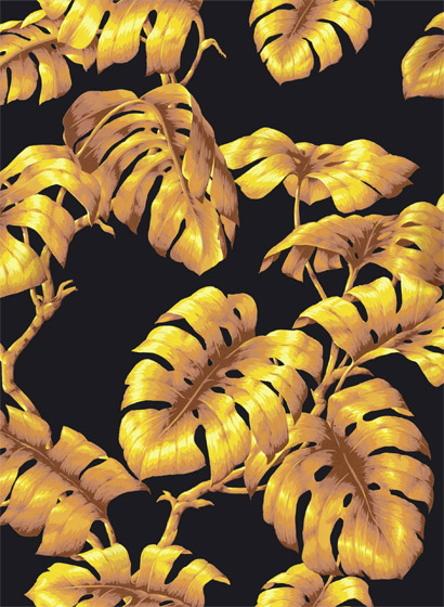 Wallpaper Tarovine - Midnight/ Ochre