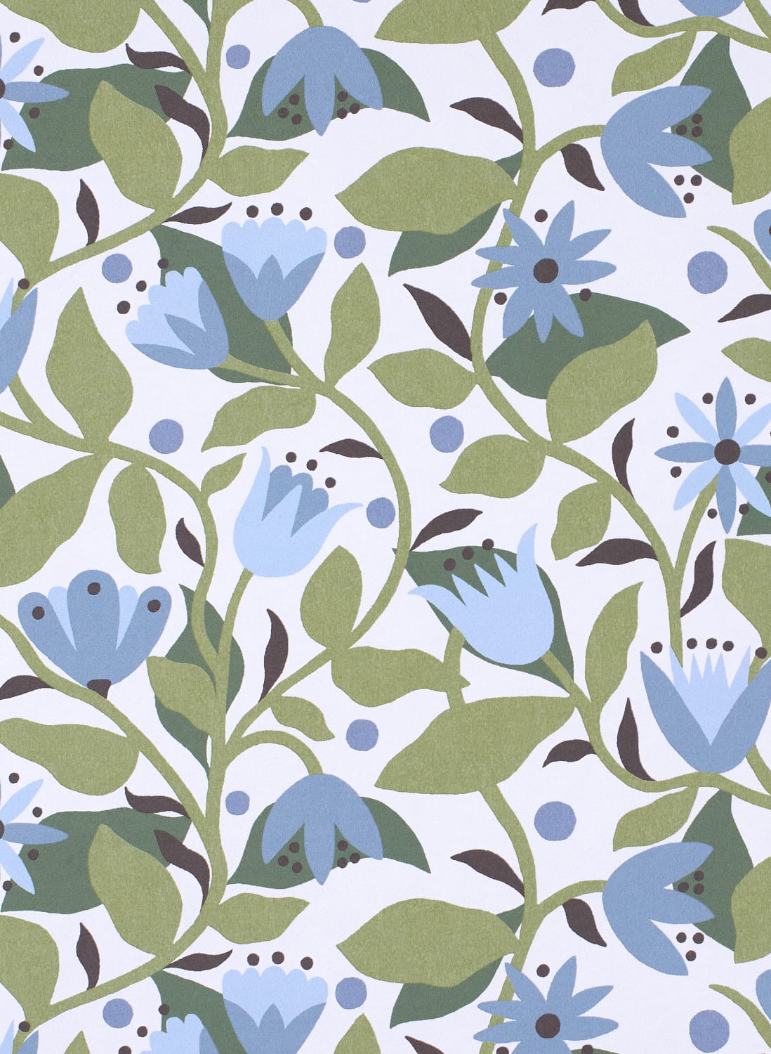 Tapete Dancing Daisies - Cornflower