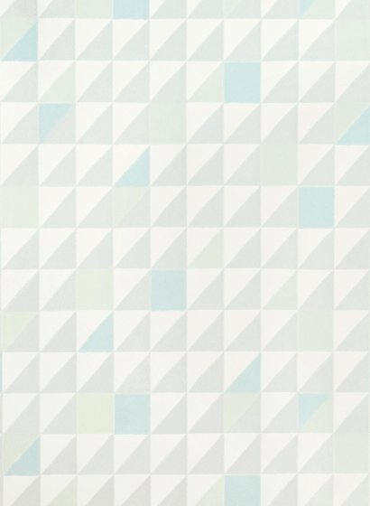Dreieck Tapete Katinka - Grey/ Turquoise/ Green/ Cream White