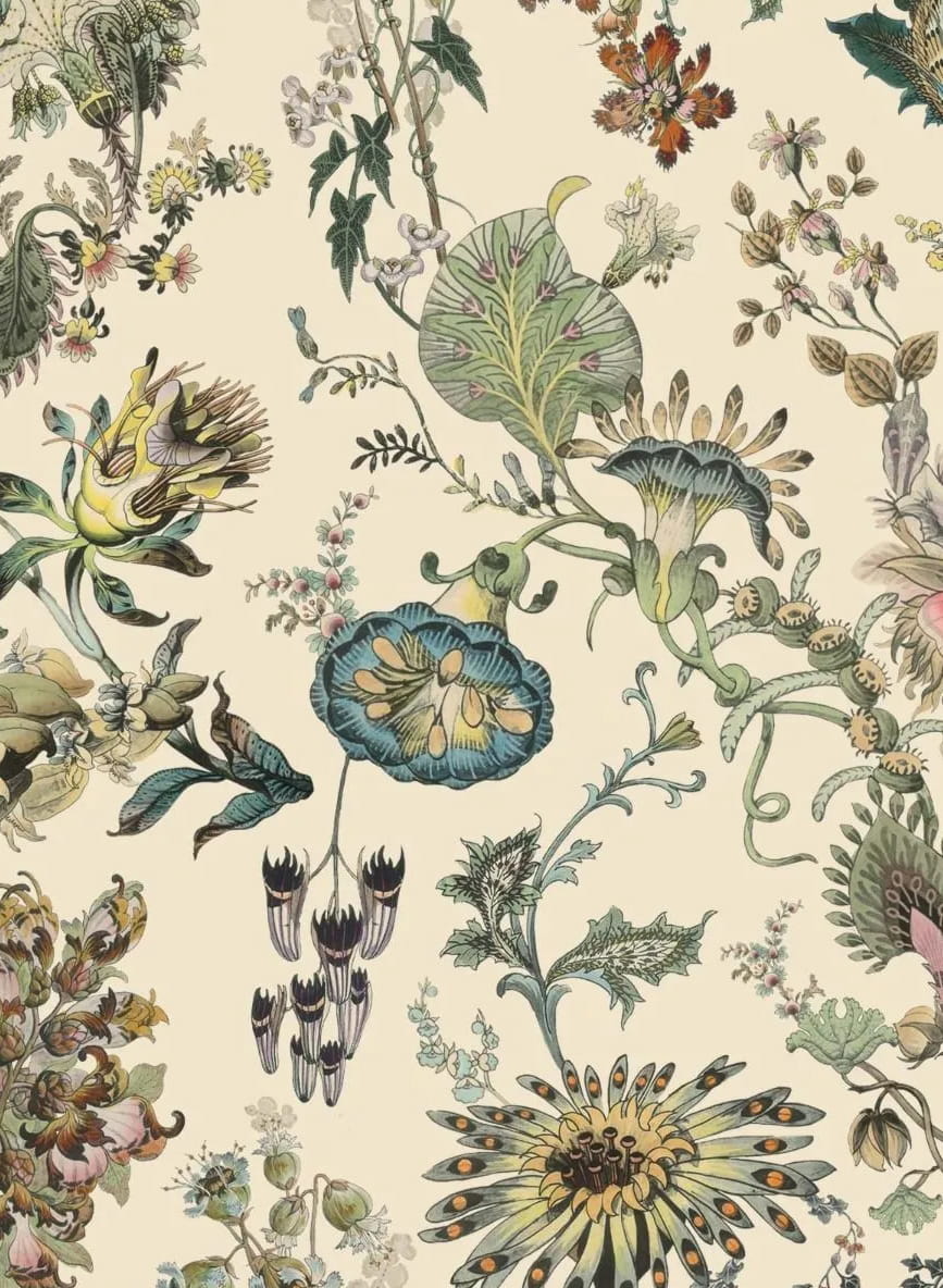 Wandbild Flora Fantasia - Ecru