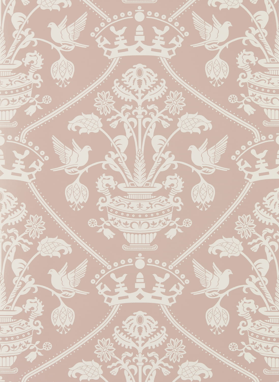 Tapete Highgrove Damask - Rose