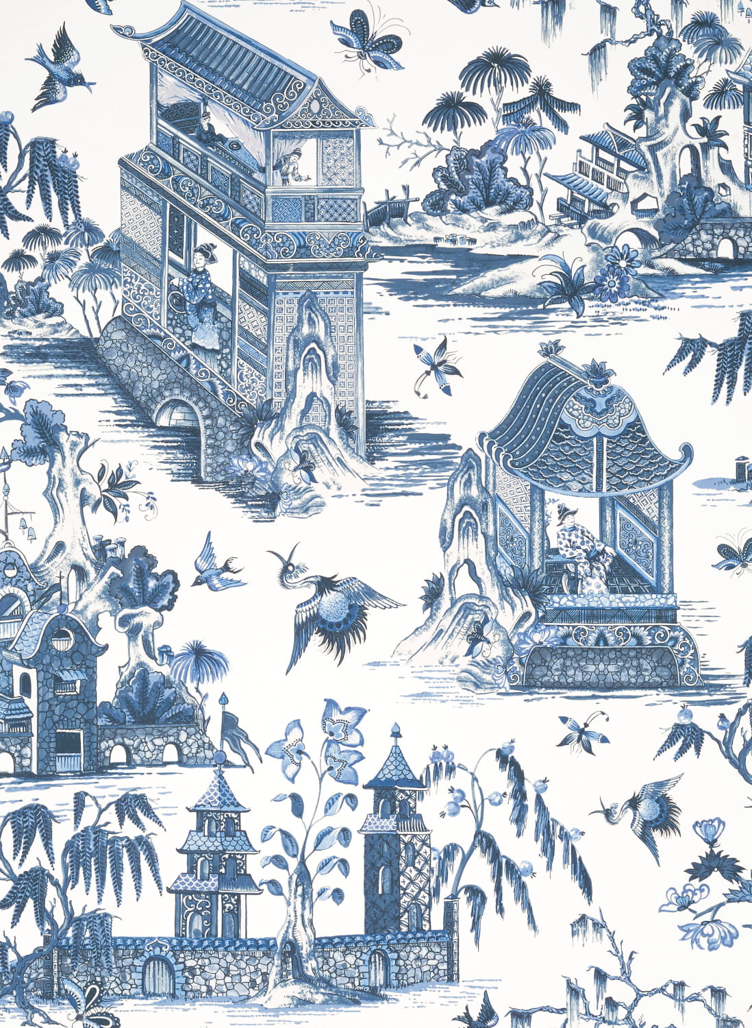 Tapete Grand Palace - Blue and White