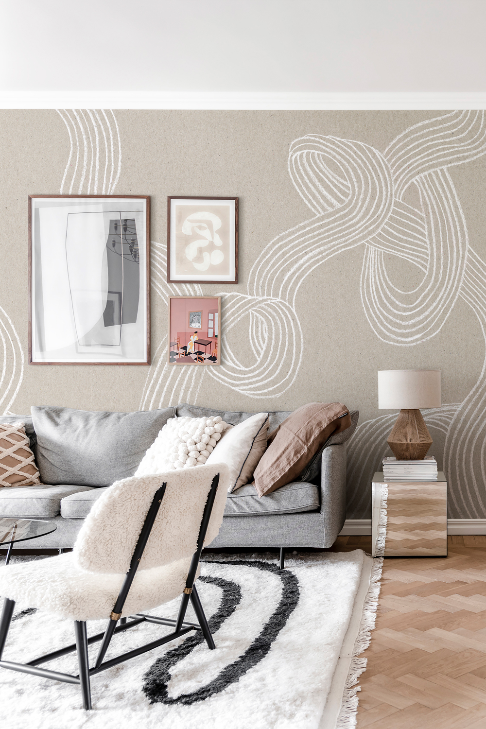 Wandbild Stripes - Sand
