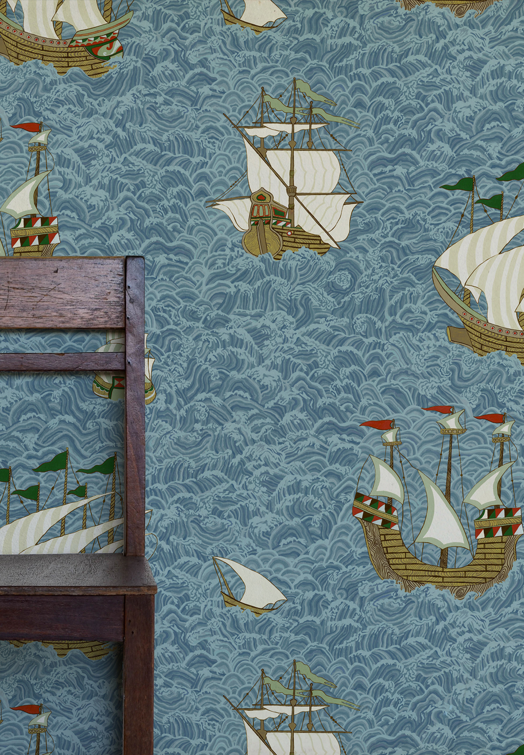 Tapete Ships - Sea Blue