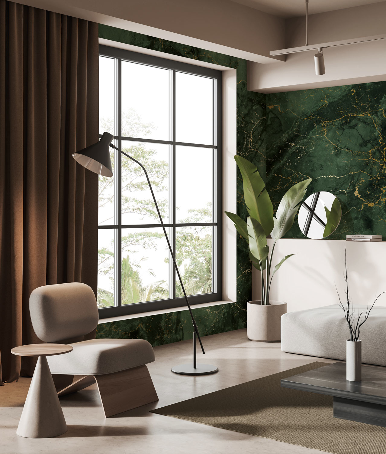 Wandbild Marble Green Uyterlinde - 195 cm