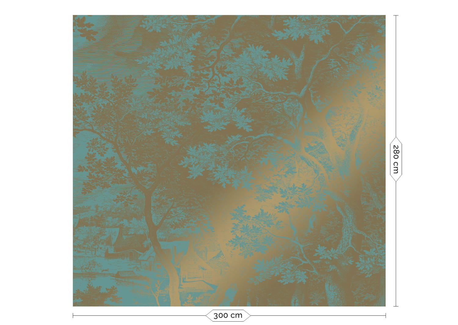 Wandbild Engraved Landscapes Gold 17 - L