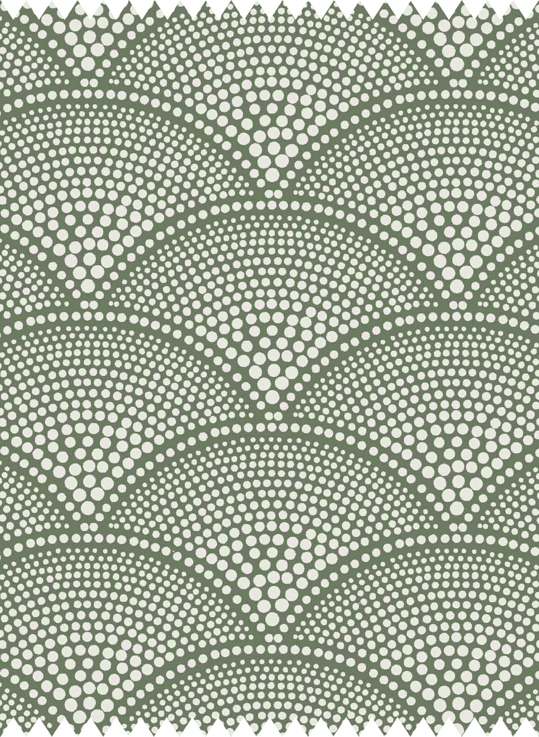 Stoff Feather Fan Jacquard - Cream on Olive Green