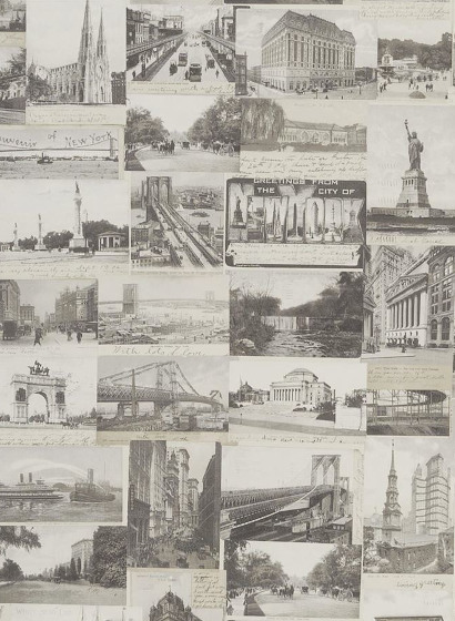 Tapete New York Postcard - Stone