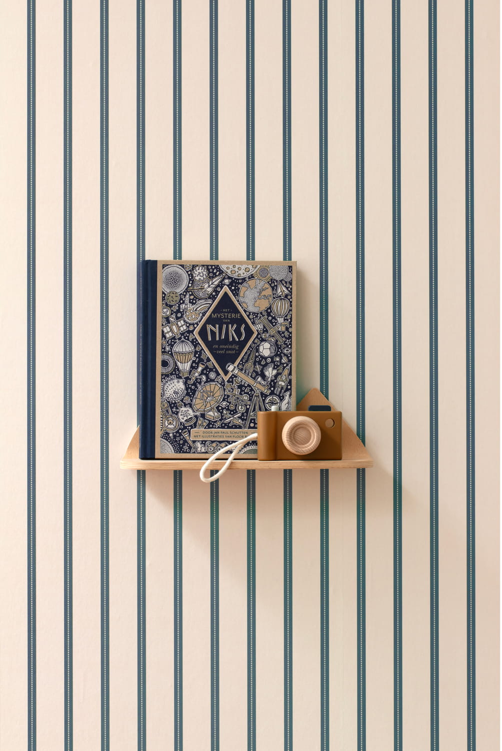 Tapete Ribbon / Lintjes - Denim on Cream / Denim op Crème