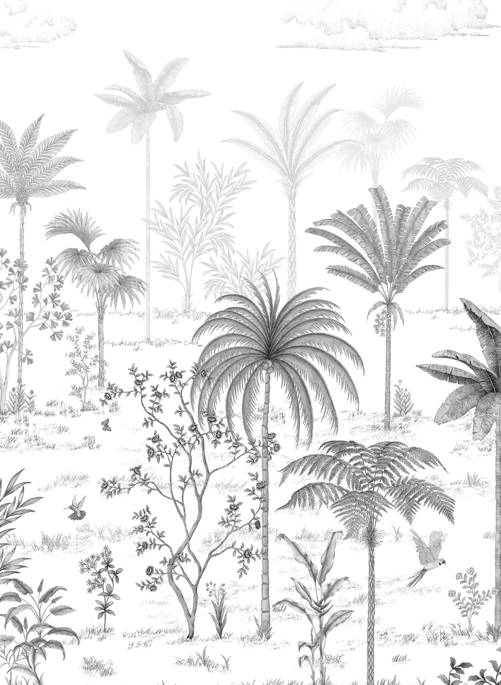 Papier peint Sur la route de Samarcande - Gris Panel B