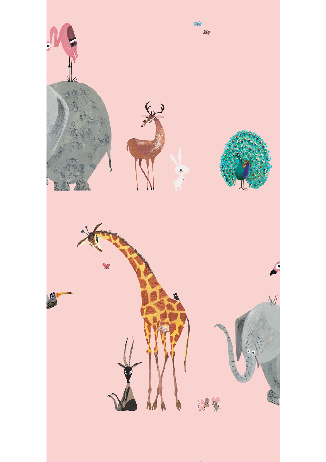 Tapete Animal Mix - Roze