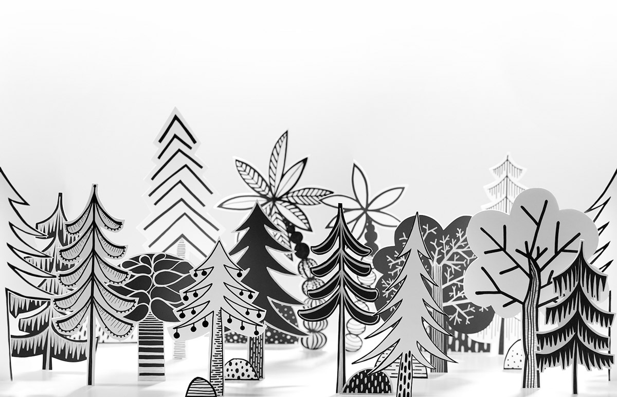 Wandbild Nordic Valley - Black/ White