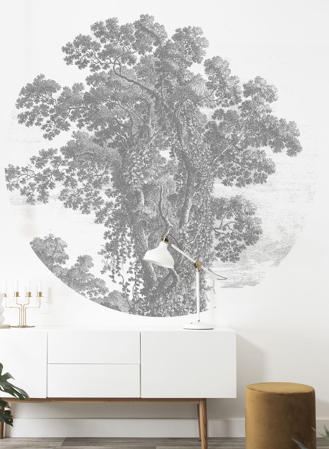 Wandbild Engraved Tree Circle