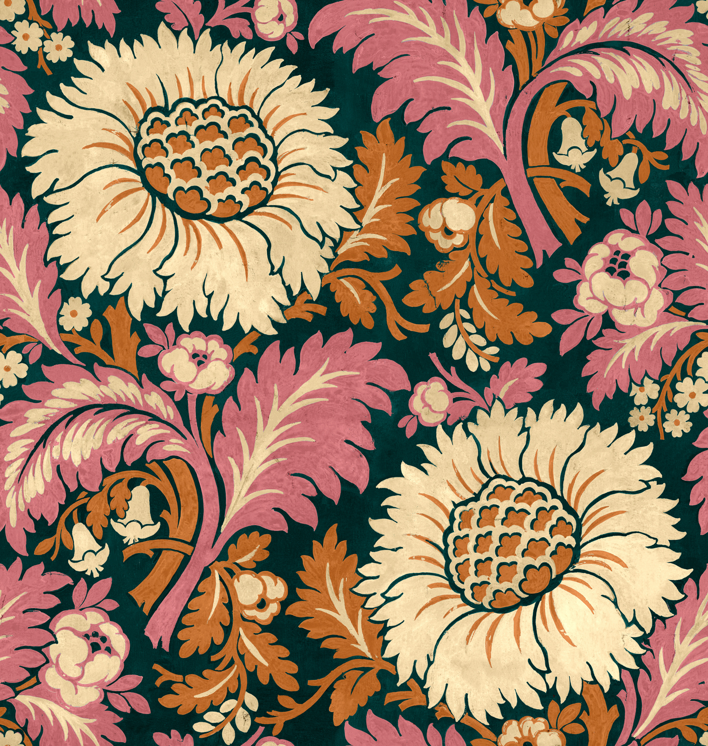 Stoff Chinese Damask - Coral