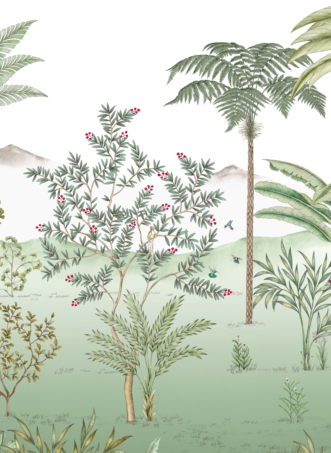 Wandbild Jardin des Oiseaux Jade - Panel C