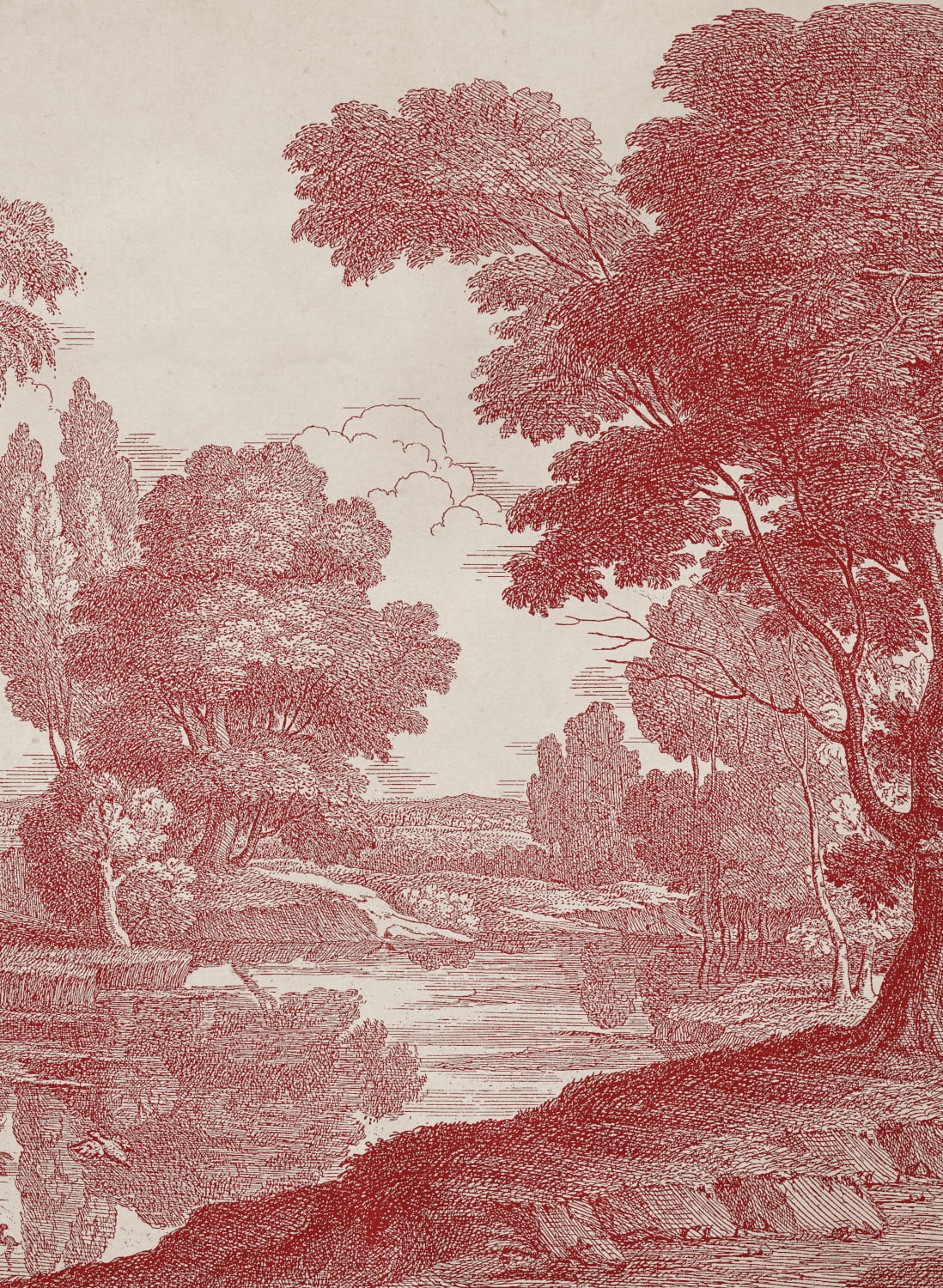 Wandbild Engraving - Red