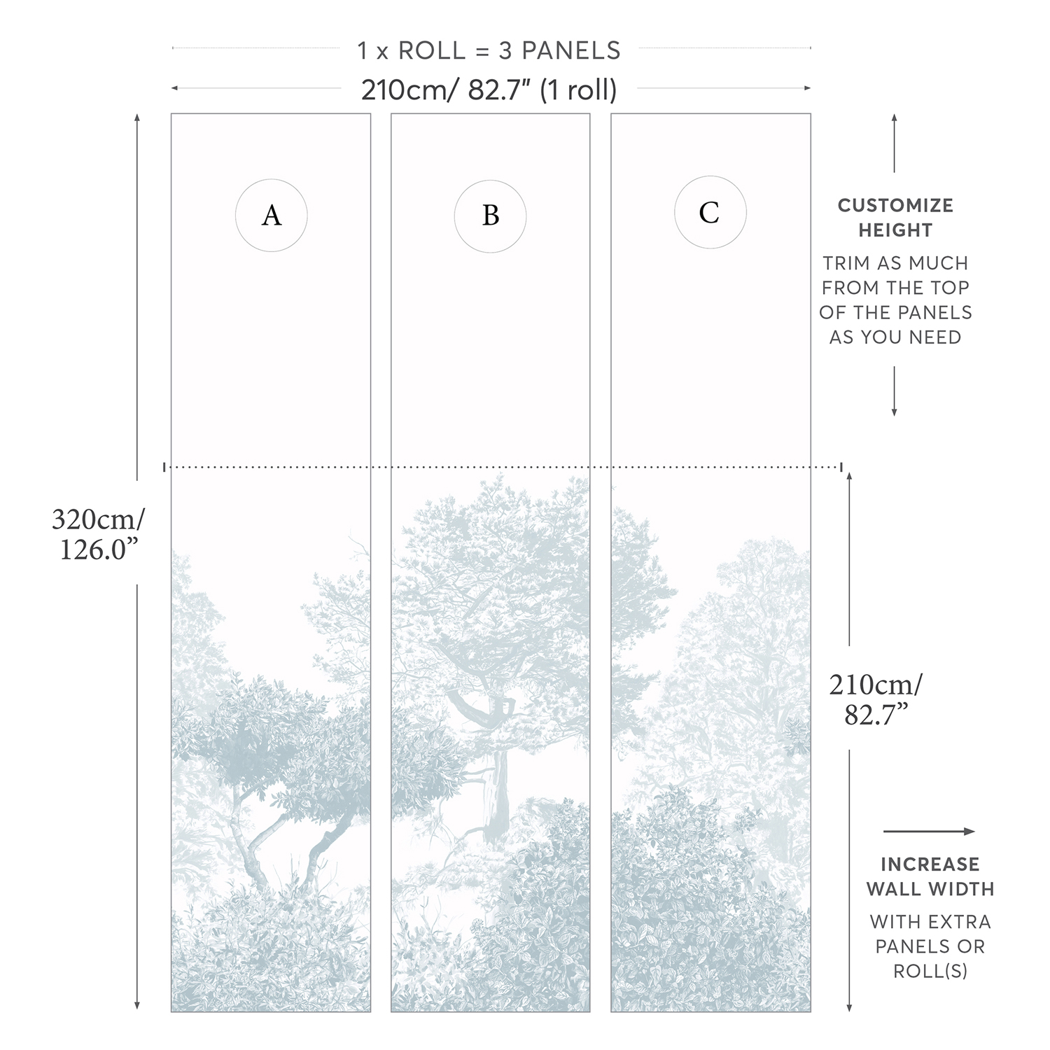 Wandbild Hua Trees - Blue