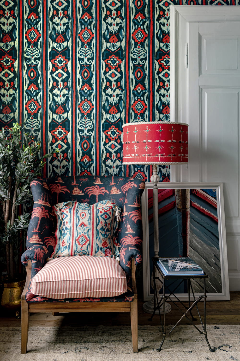 Tapete Mediterraneo - Red/ Indigo/ White
