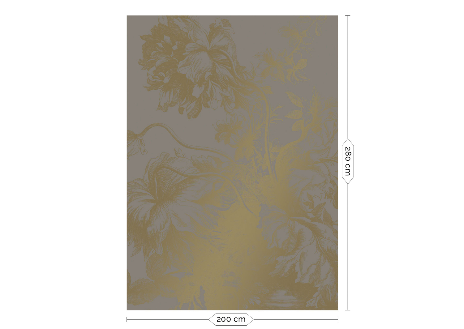 Wandbild Engraved Flowers Gold 7 - M