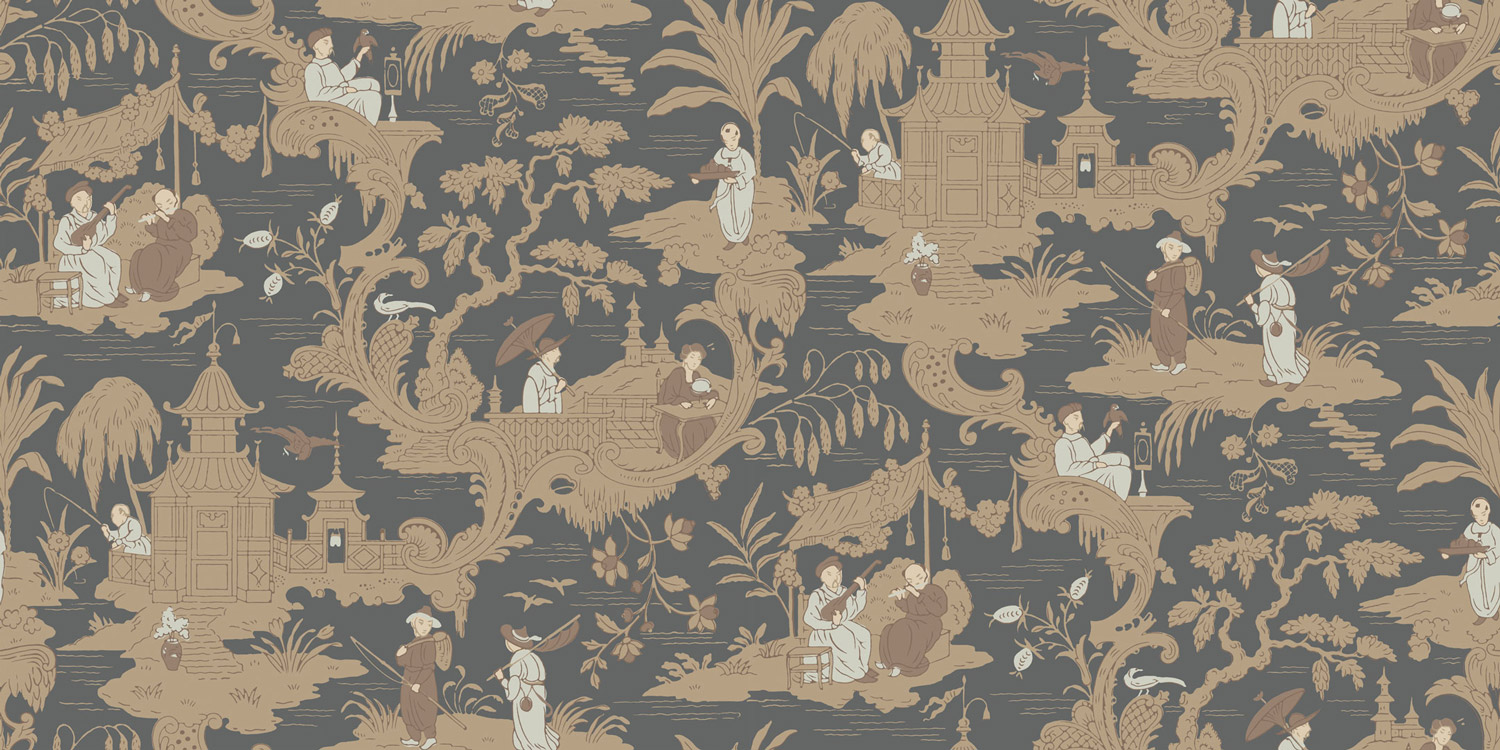 Tapete Chinese Toile - Charcoal