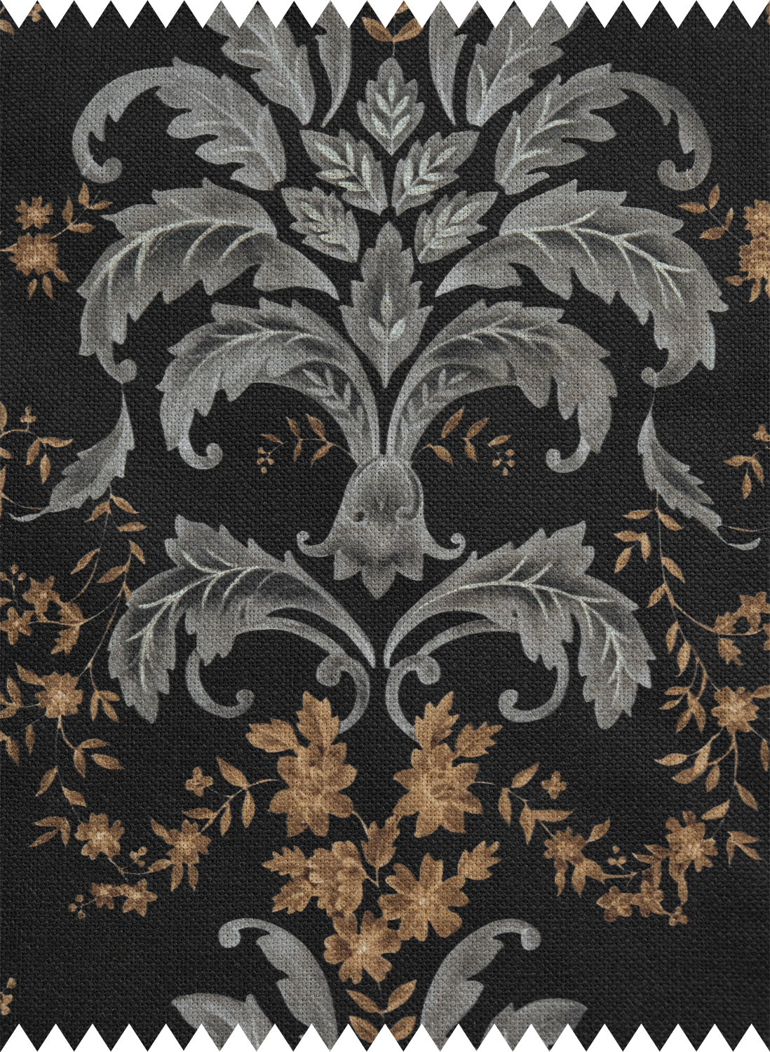 Stoff French Damask - Onyx