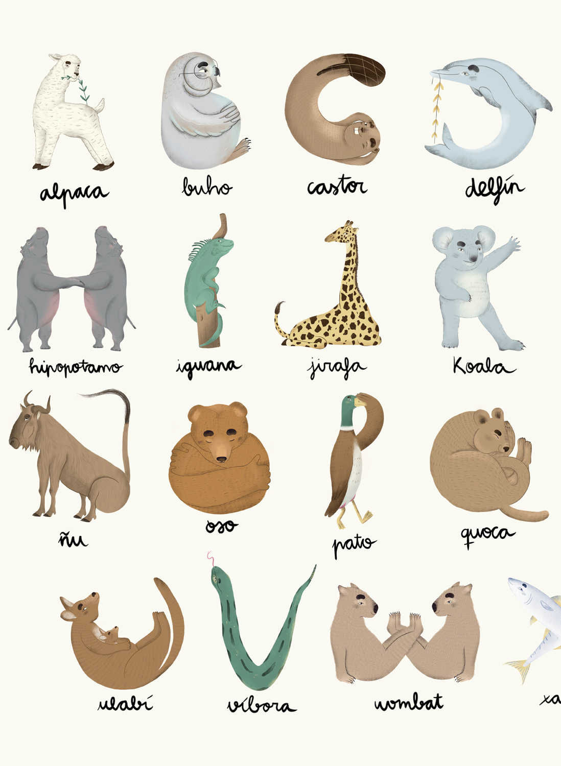 Wandbild Animal Alphabet - Multi