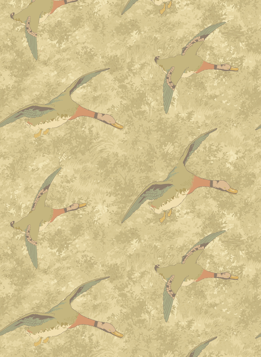 Tapete Forest Ducks - Parchment