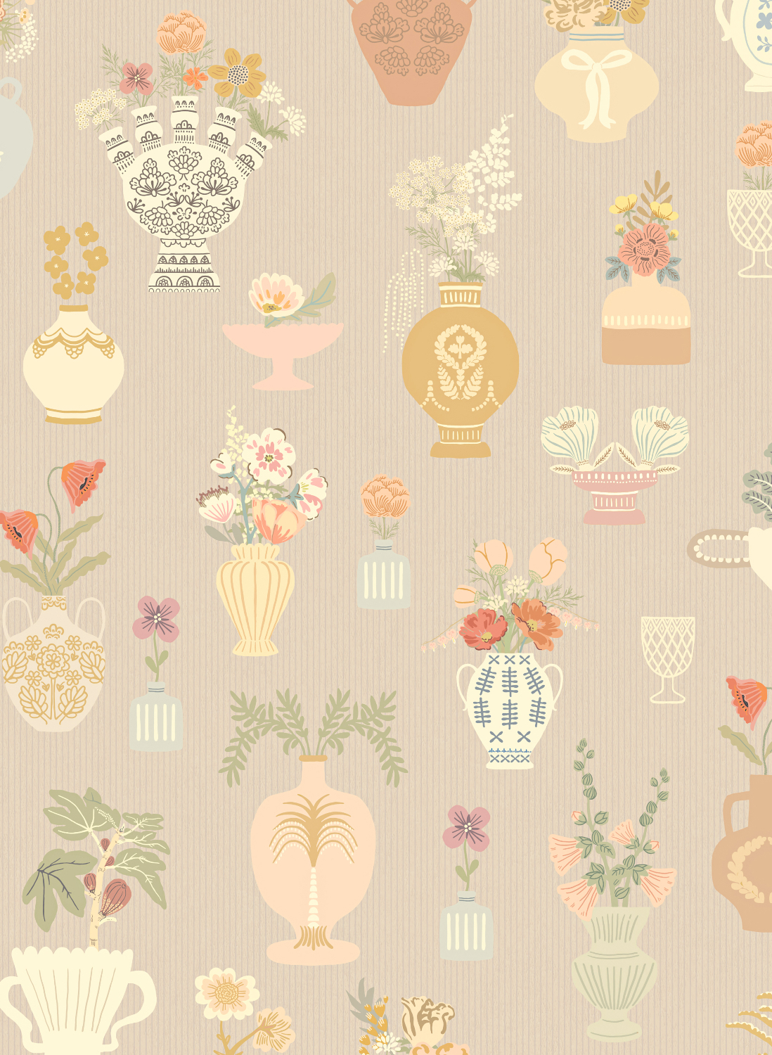 Tapete Floral Daiquiri - Misty Gray